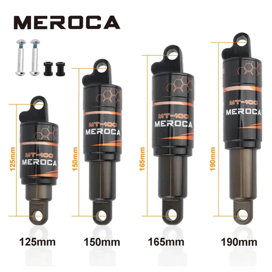 MEROCA Hinterer Stoßdämpfer 125–190 mm – Öl-Feder Dämpfer für Fahrrad, MTB & E-Scooter