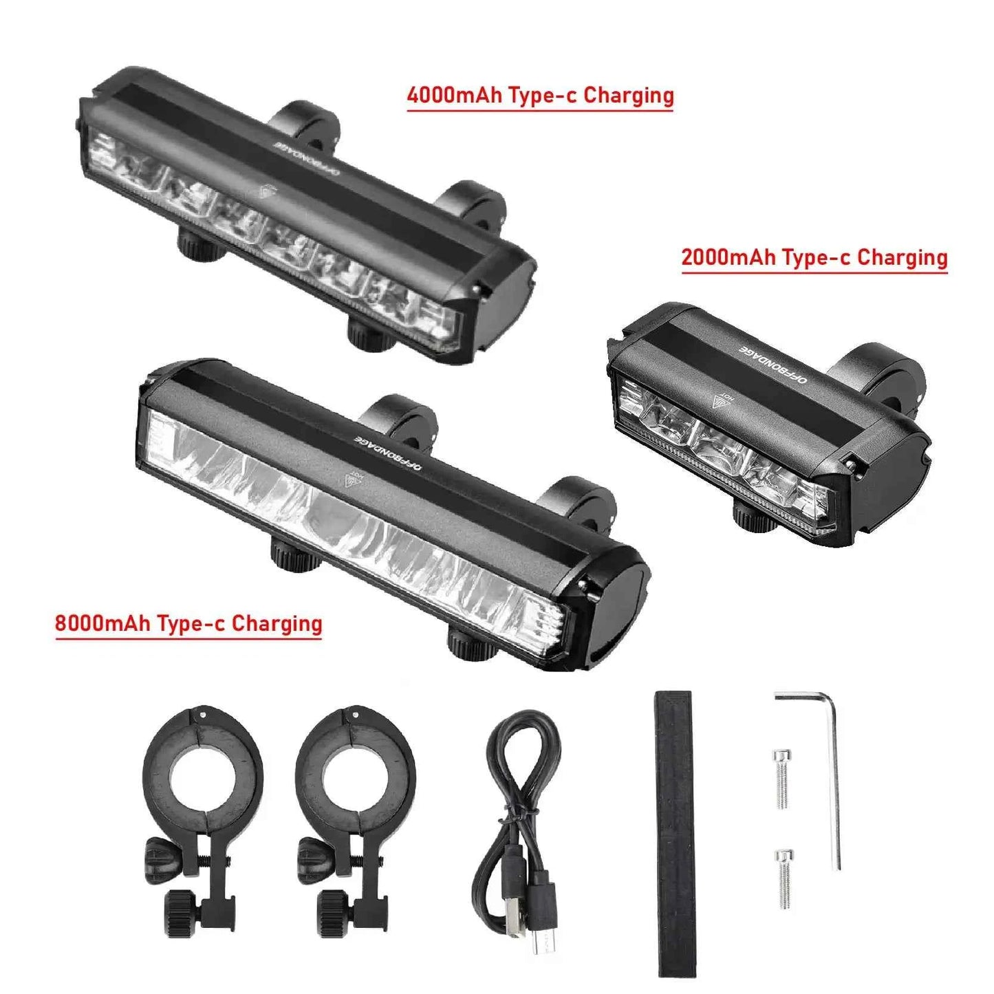 Front LED Light For Xiaomi Ninebot Electric Scooter 2000mAh 4000mAh Waterproof Flashlight USB Charging Bicycle Cycling Lamp
