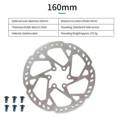 Bicycle Disc Brake Disc 140/160/180/203mm For Power Assisted Bicycle Stainless Steel Thickening 2.3 mm Disc Brake Discs