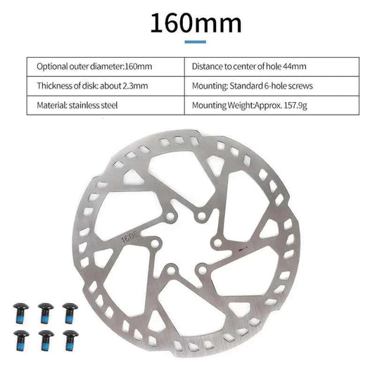 Bicycle Disc Brake Disc 140/160/180/203mm For Power Assisted Bicycle Stainless Steel Thickening 2.3 mm Disc Brake Discs
