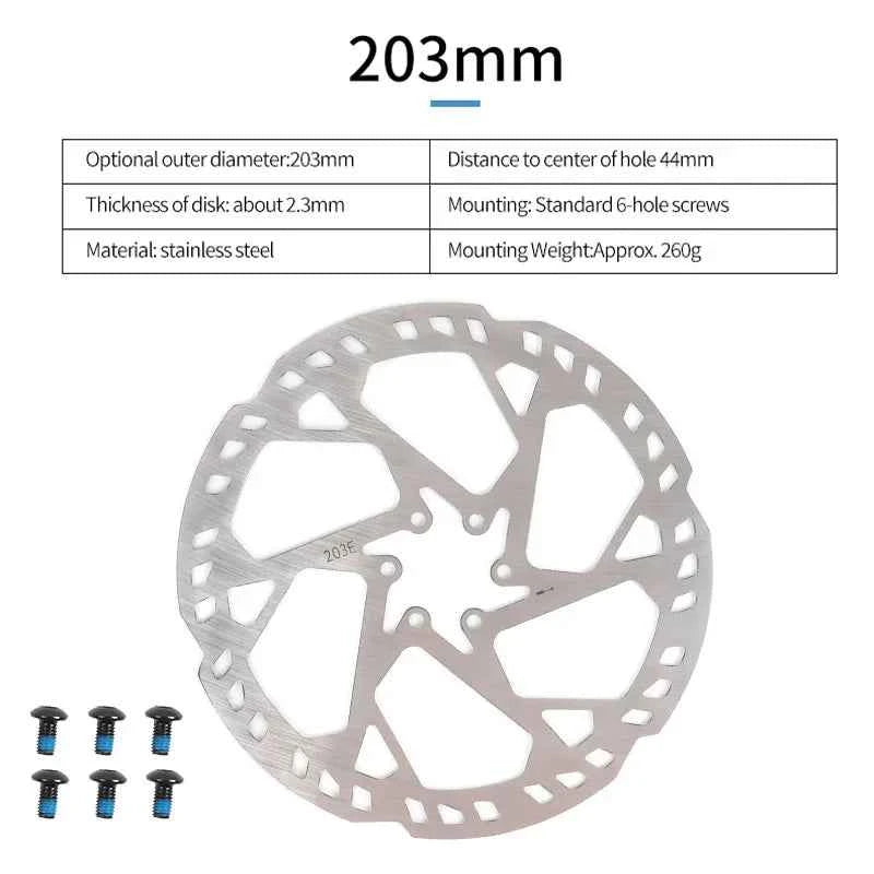 Bicycle Disc Brake Disc 140/160/180/203mm For Power Assisted Bicycle Stainless Steel Thickening 2.3 mm Disc Brake Discs